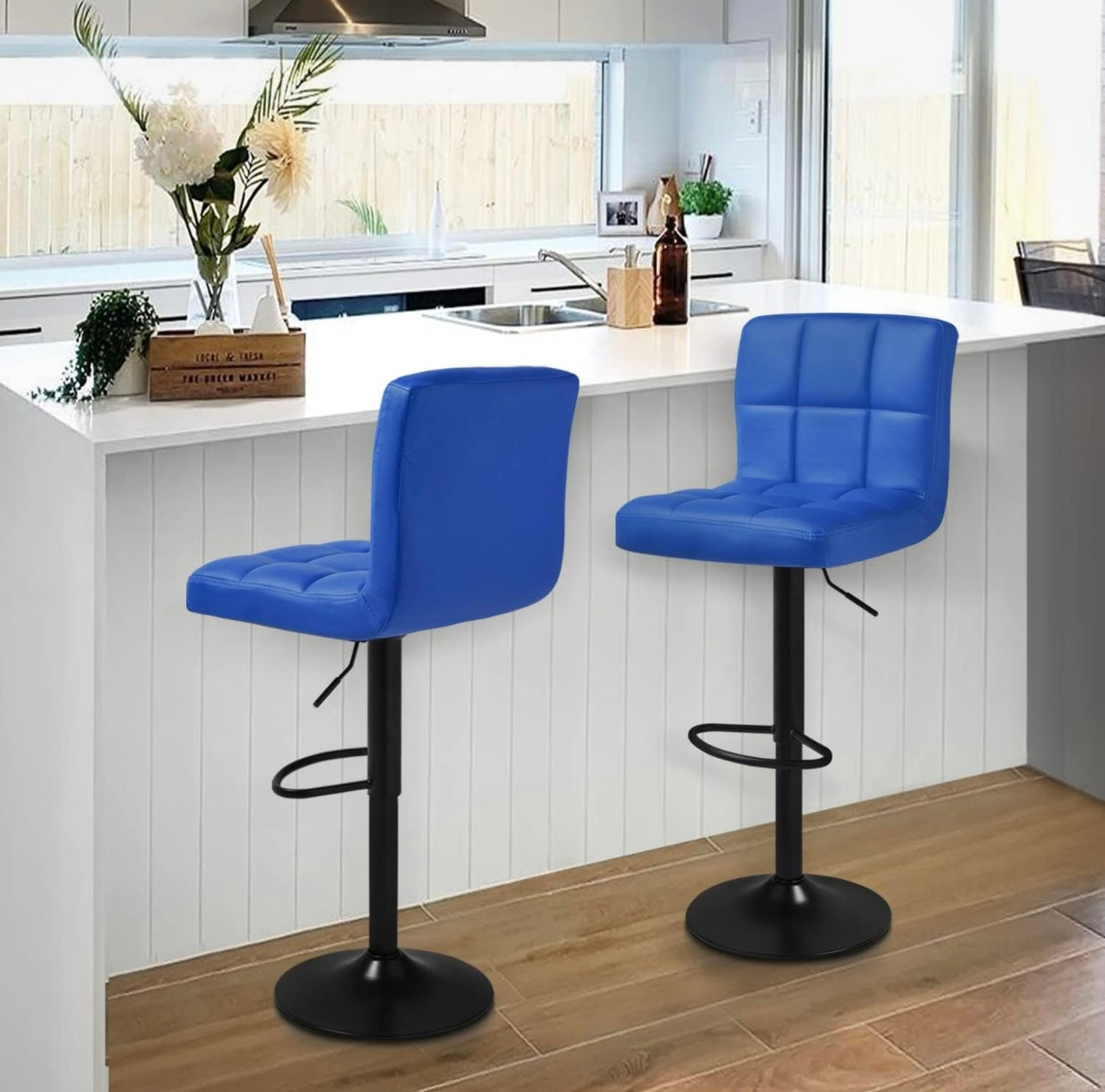 2 Blue Bar Stools