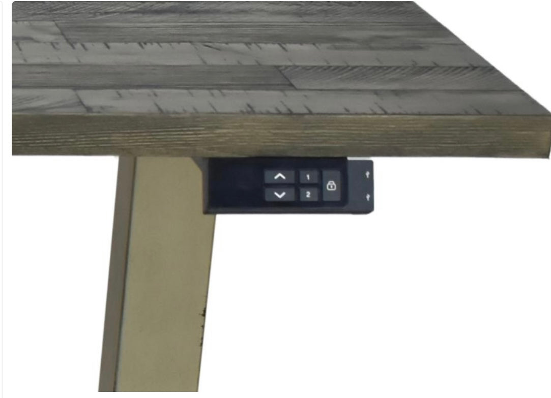 Myers Adjustable Height Standing Desk Weathered Pine and Antique Ivory 805480