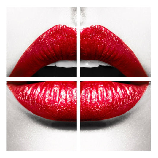4pc Red Lips Glass Wall Art SHRF0033