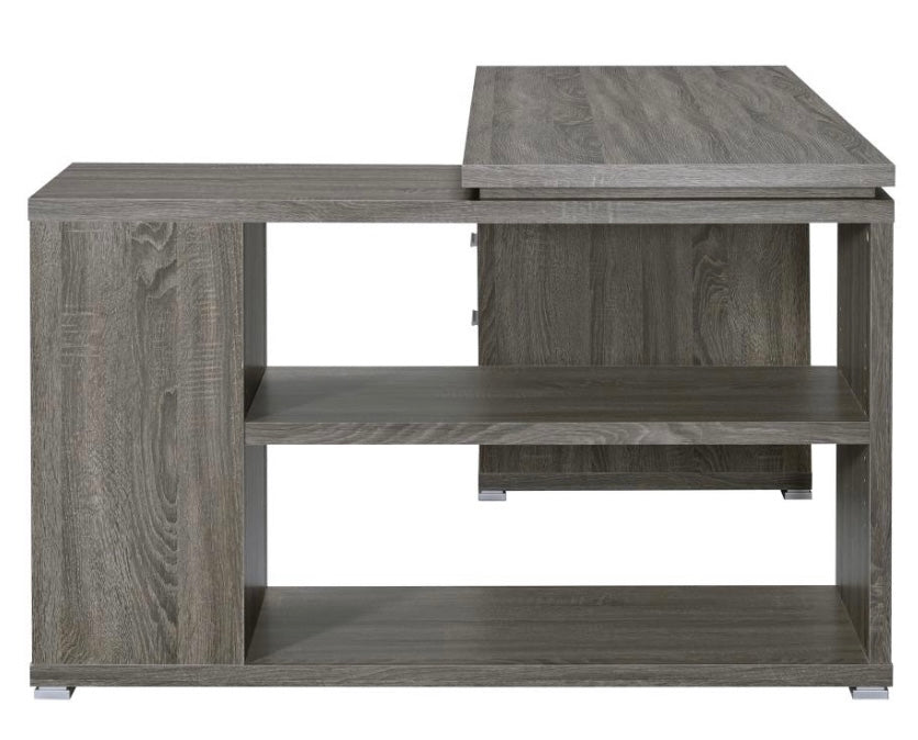 Yvette L-shape Office Desk Weathered Grey 800518