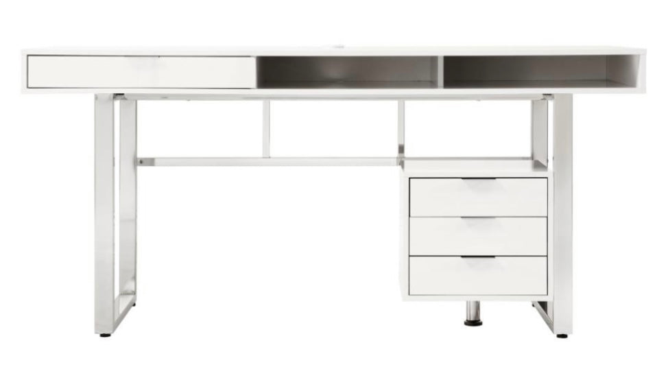 Whitman 4-drawer Writing Desk Glossy White 800897