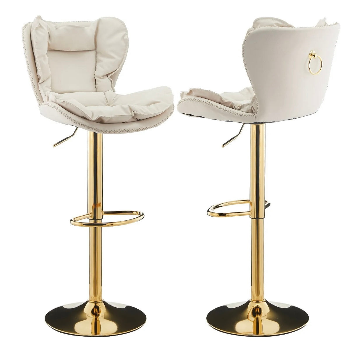 2 Beige Bar Stools