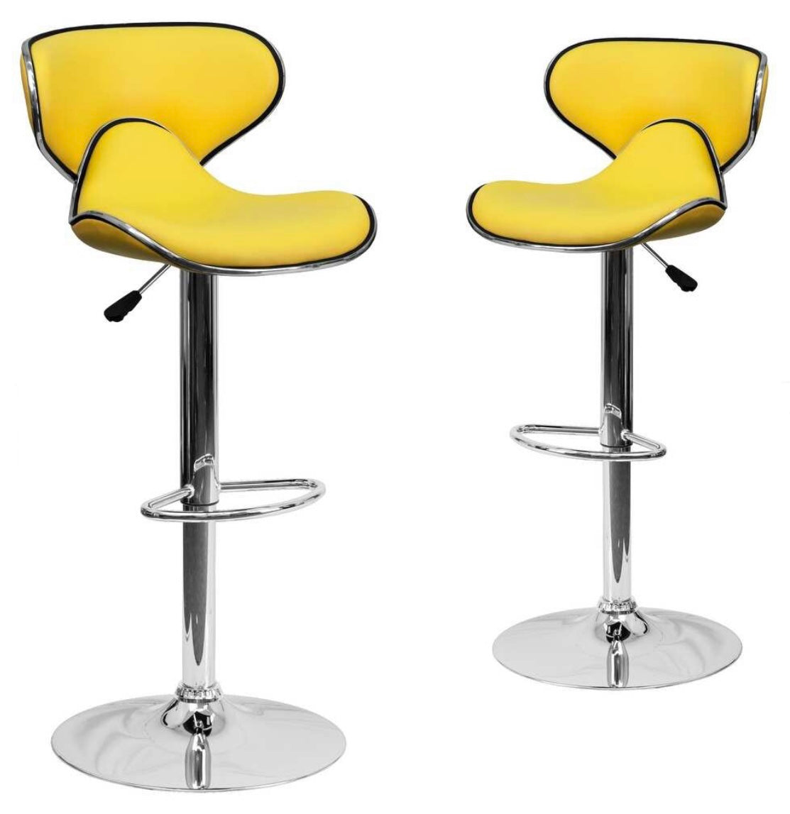 2 Yellow Bar Stools