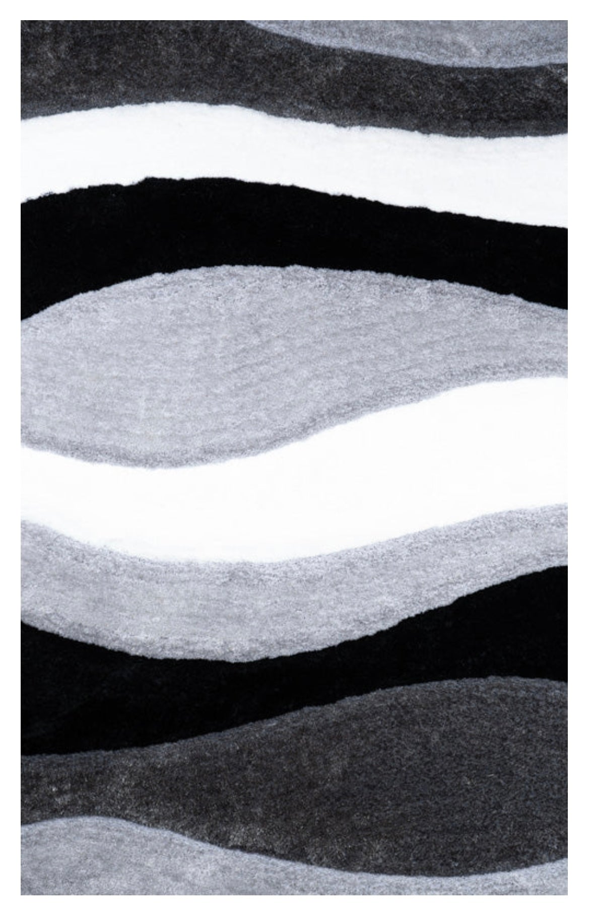 Black Wavy Area Rug SH005BLACK