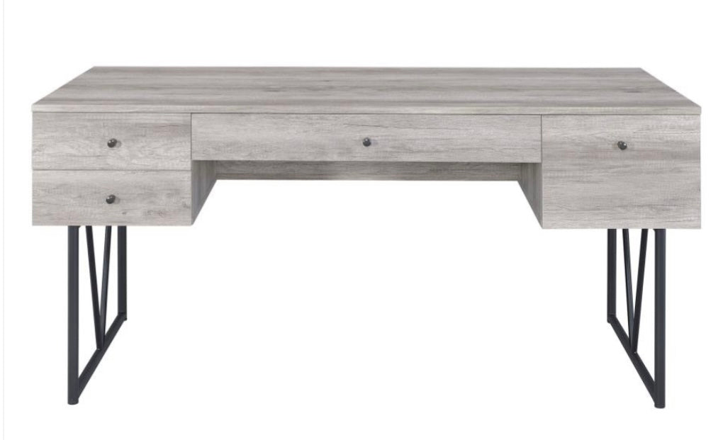 Analiese 4-drawer Writing Desk Grey Driftwood 801999