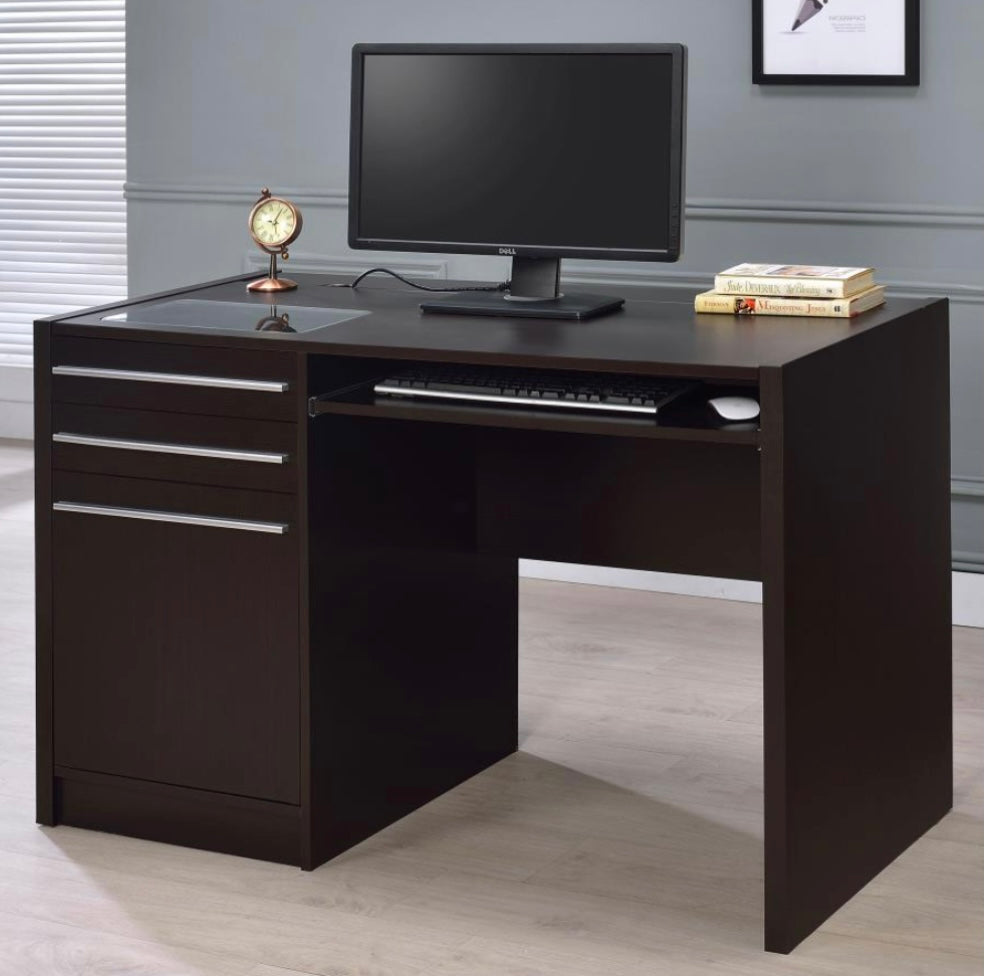 Halston Rectangular Connect-it Office Desk Cappuccino 800702