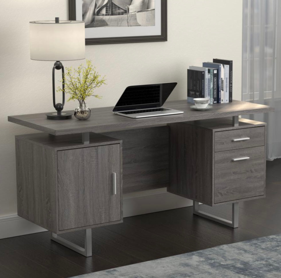 Lawtey Floating Top Office Desk Weathered Grey 800521