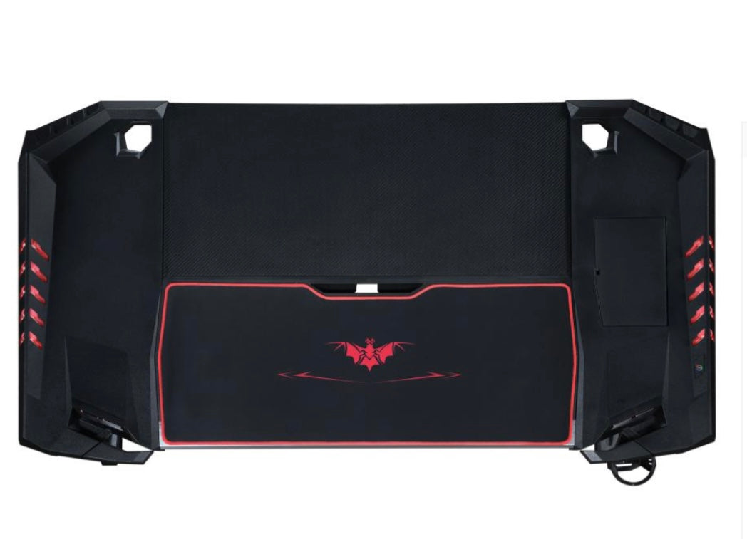 Ardsley Z-framed Gaming Desk with LED Lighting  Black 802437