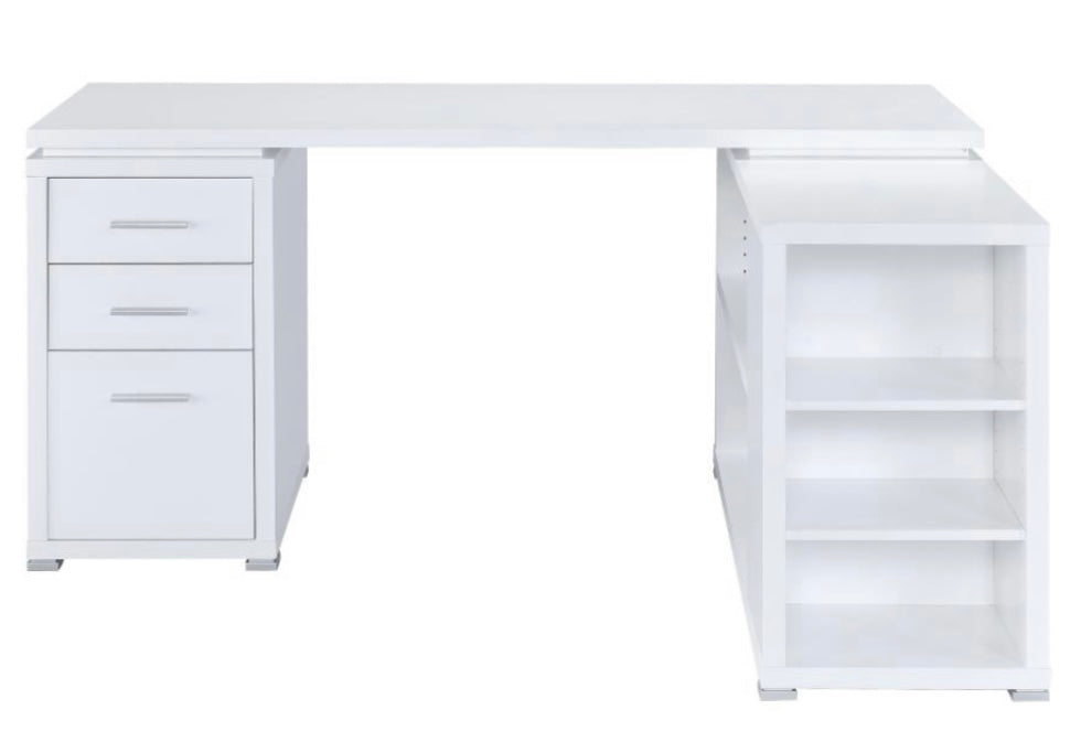 Yvette L-shape Office Desk White 800516