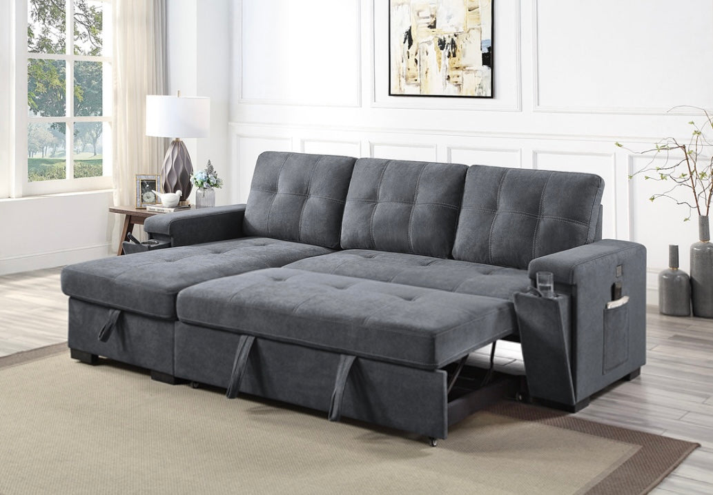 Reversible Sleeper Sectional Sofa with Storage 81395
