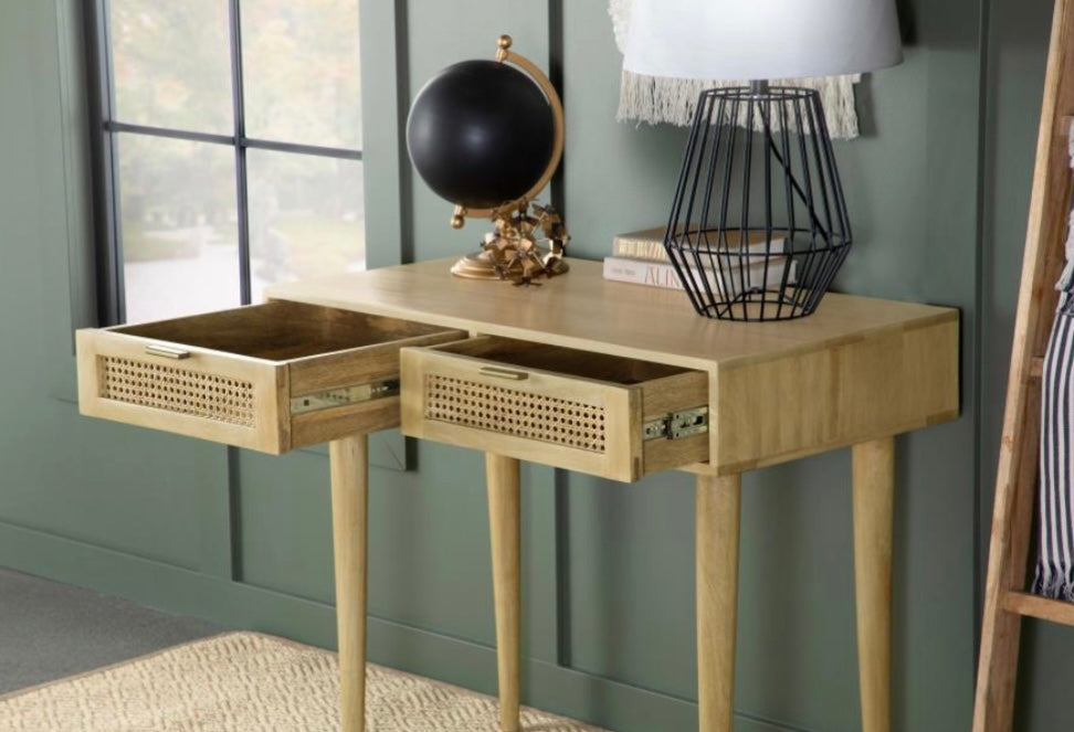 Zamora Rectangular 2-drawer Accent Writing Desk Natural 959575