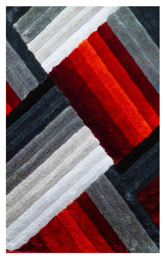 Red Striped Area Rug SH20612RED