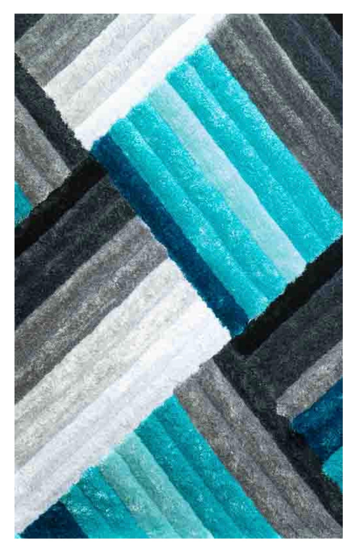 Aqua Striped Area Rug SH20612AQUA