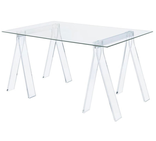 Amaturo Writing Desk with Glass Top Clear 801535