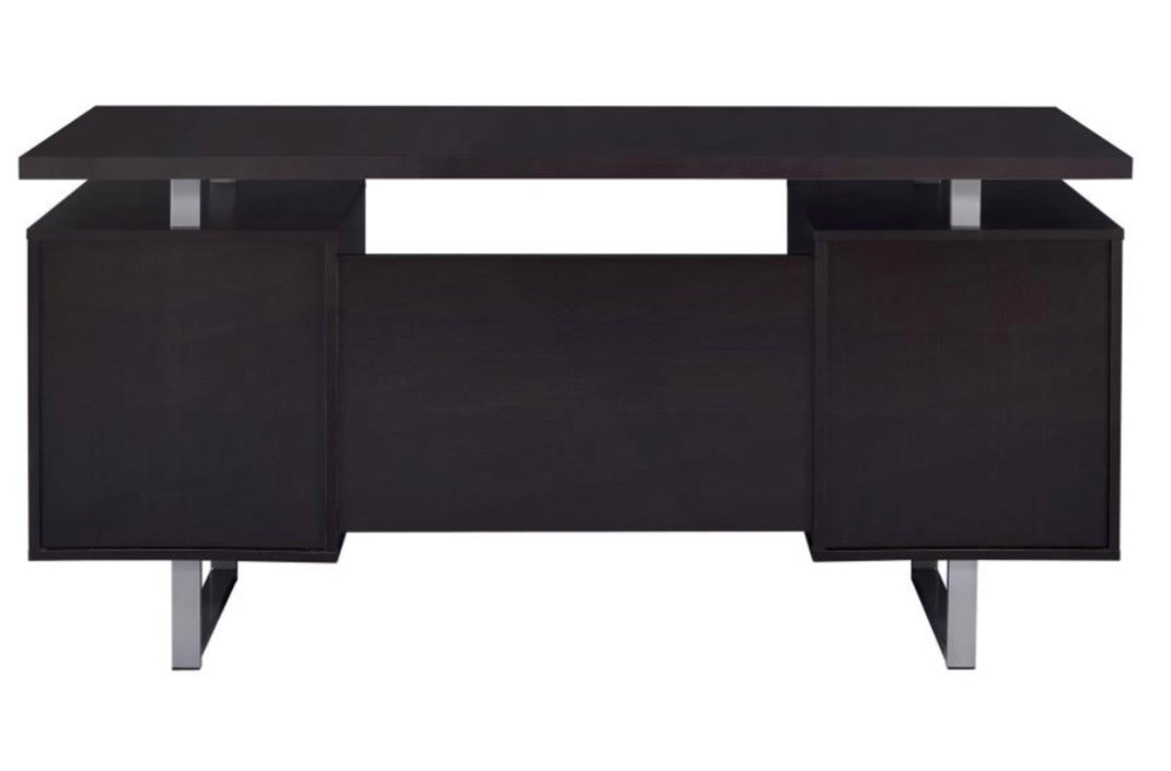 Lawtey Rectangular Storage Office Desk Cappuccino 801521
