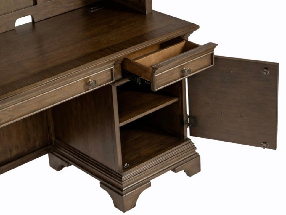 Hartshill Credenza with Power Outlet Burnished Oak 881282