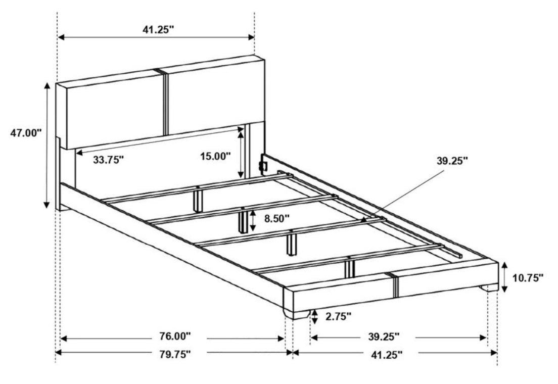 Conner Upholstered Twin Bed 300260T