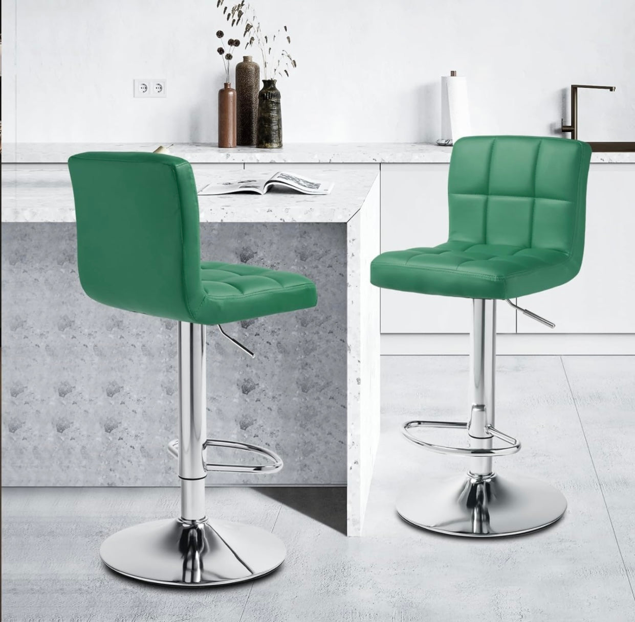 2 Green Bar Stools