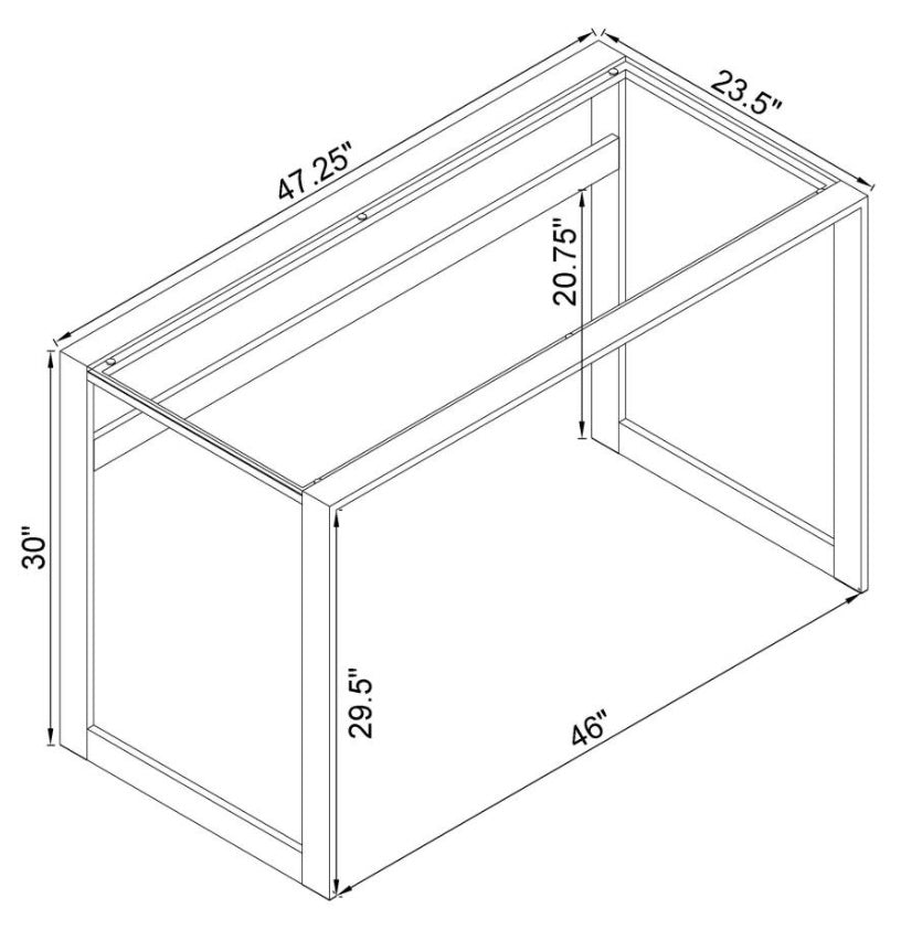 Hartford Glass Top Writing Desk Chrome 800746