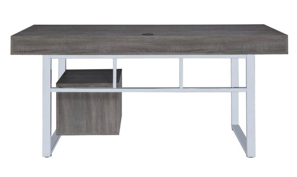 Whitman 4-drawer Writing Desk Weathered Grey 801897