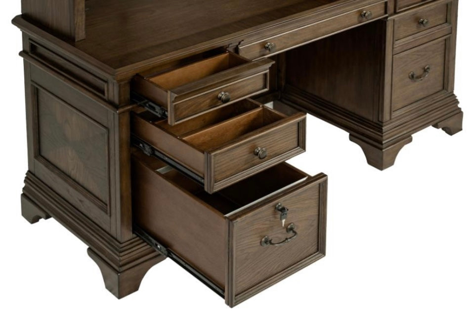 Hartshill Credenza with Power Outlet Burnished Oak 881282