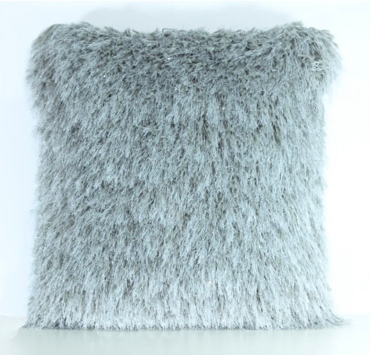 Shaggy Lurex Throw Pillow SHRS-A03 Silver