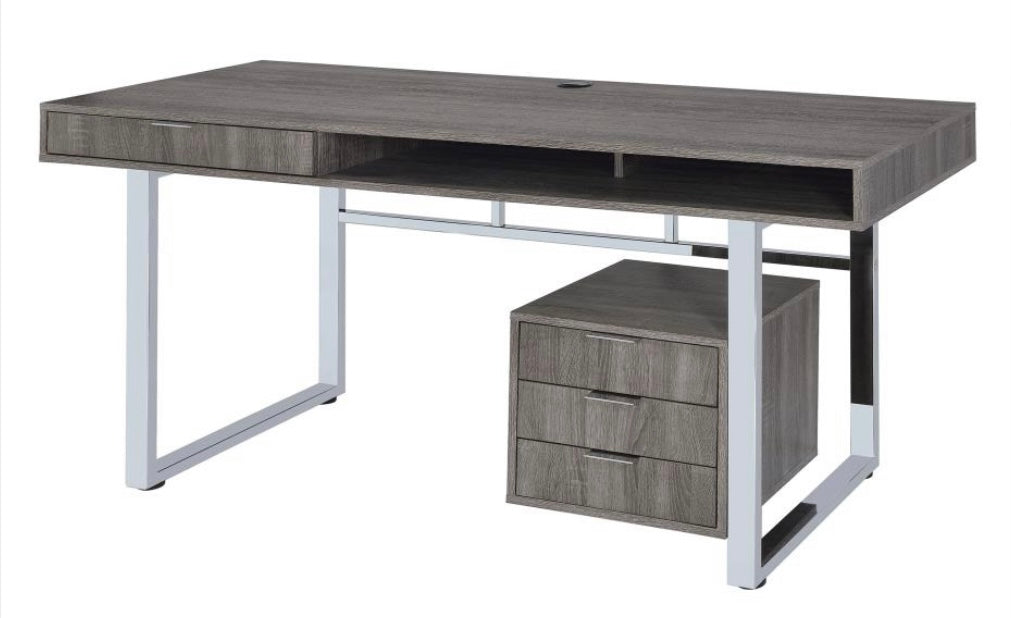 Whitman 4-drawer Writing Desk Weathered Grey 801897