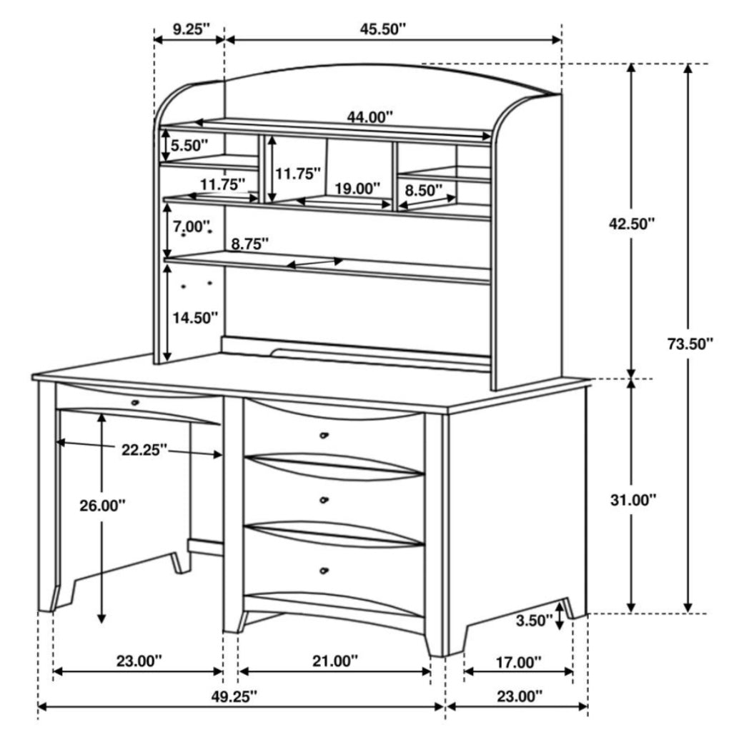 Phoenix 4-drawer Computer Desk Cappuccino 400187