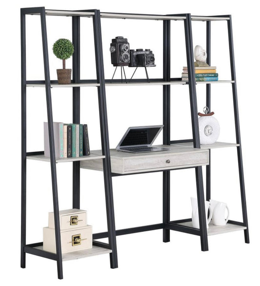 Pinckard 3-piece Ladder Desk Set Grey Stone Herringbone and Black 805801-S3