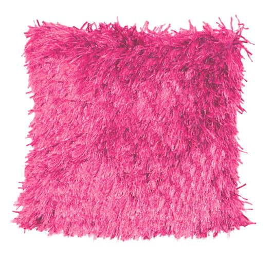 Ribbon Shaggy Throw Pillow SHRS-A05 Pink