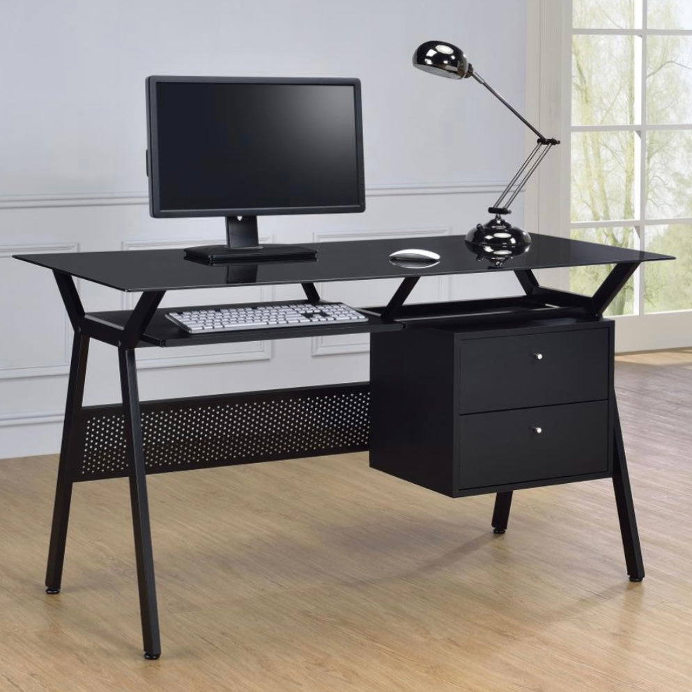 Weaving 2-drawer Computer Desk Black 800436