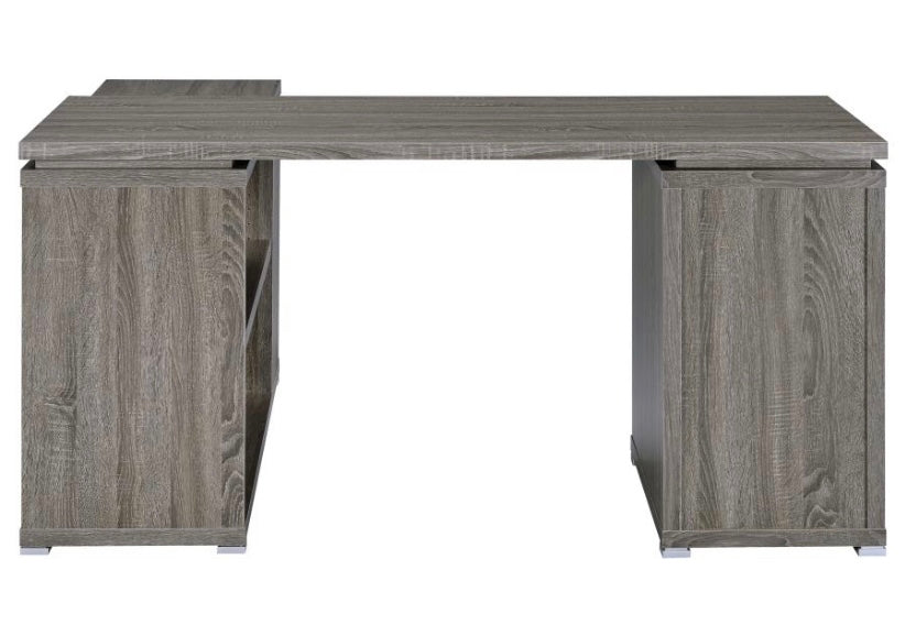 Yvette L-shape Office Desk Weathered Grey 800518