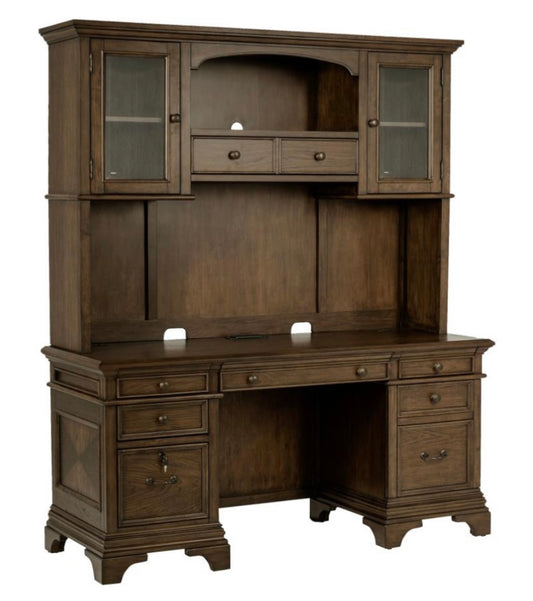 Hartshill Credenza with Hutch Burnished Oak 881283