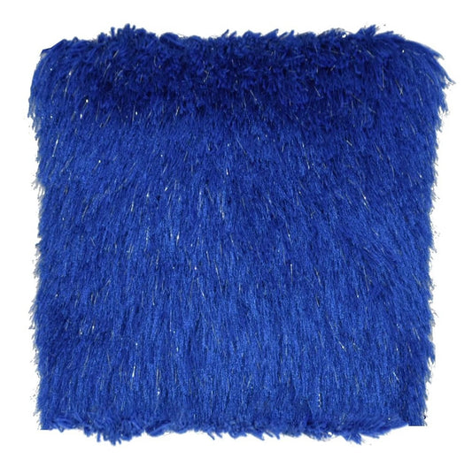 Shaggy Lurex Throw Pillow SHRS-A03 Blue