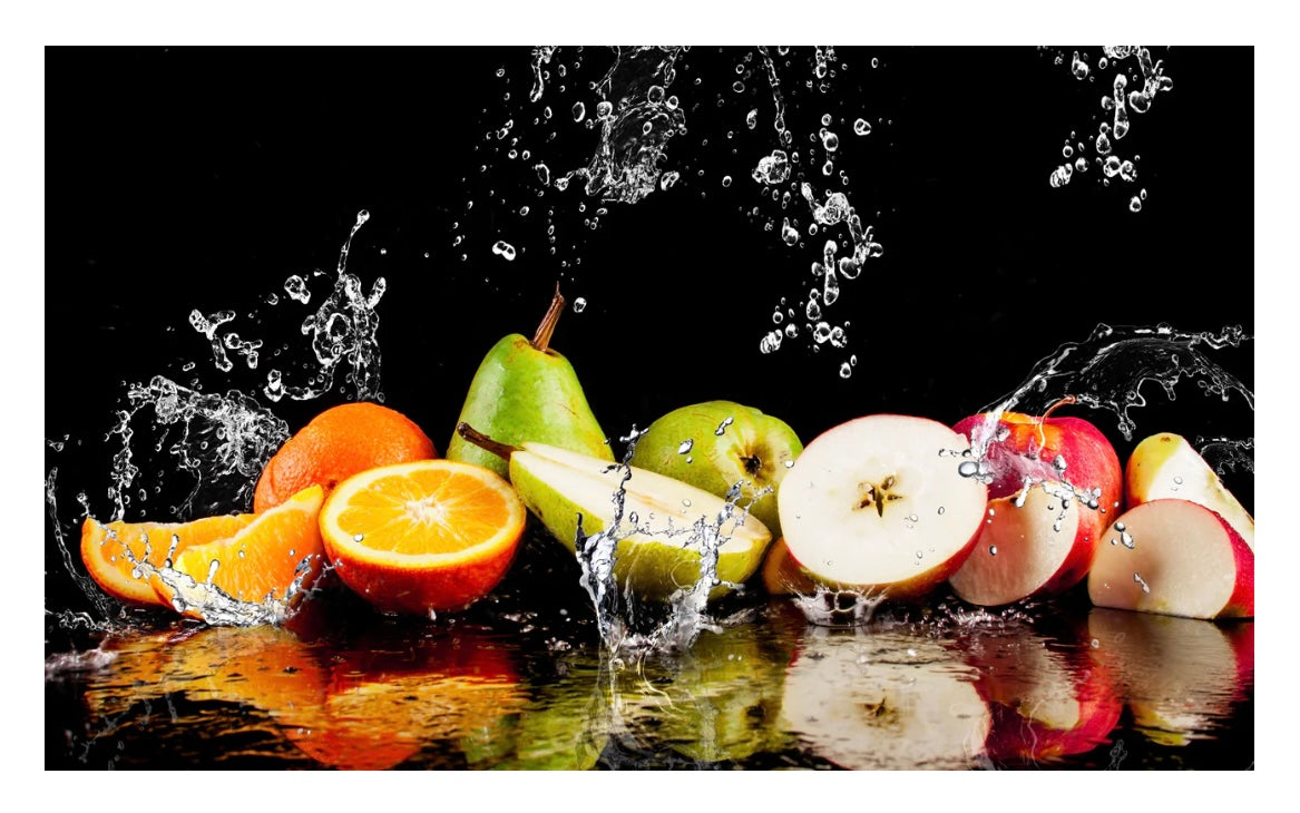 Fruits Splashing Glass Wall Art SHS1685