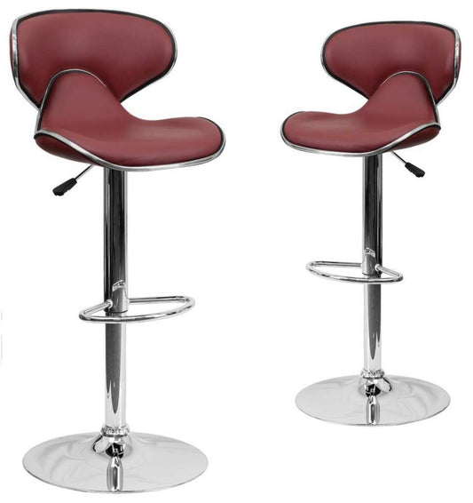 2 Burgundy Bar Stools