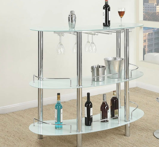 Bar Stand Glass White F2059