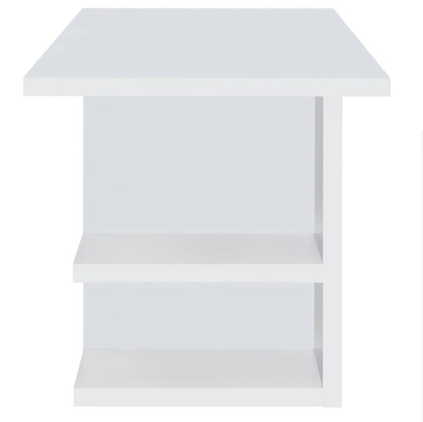 Alice Writing Desk White with Open Shelves 801455