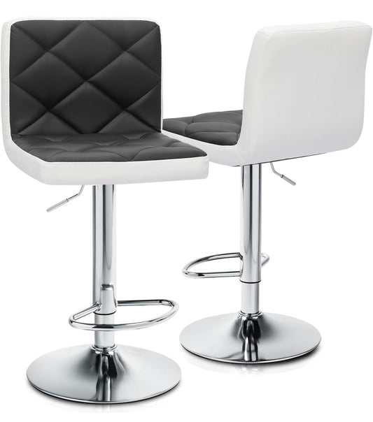 2 Black/White Bar Stools