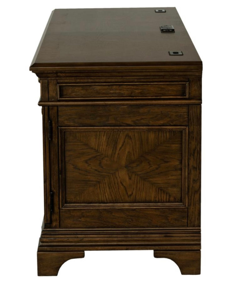 Hartshill Credenza with Power Outlet Burnished Oak 881282