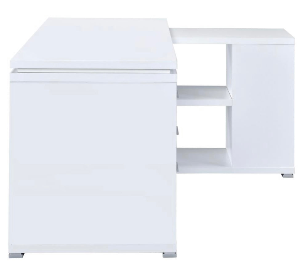 Yvette L-shape Office Desk White 800516