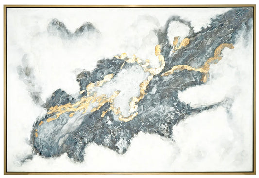 Grey/Gold Abstract Wall Art Canvas Painting SH21035
