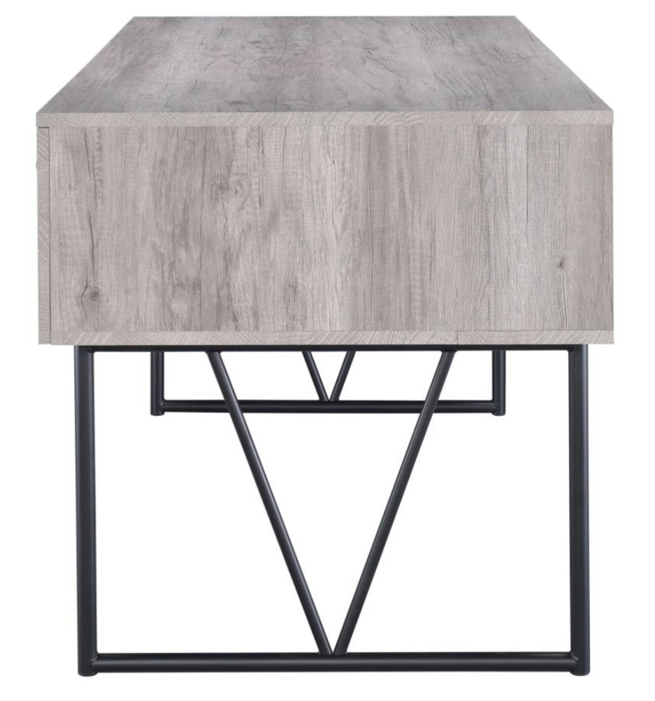 Analiese 4-drawer Writing Desk Grey Driftwood 801999