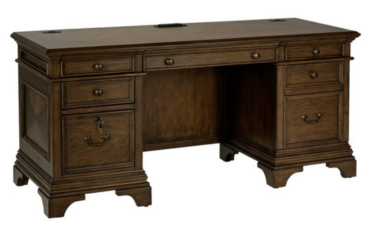 Hartshill Credenza with Power Outlet Burnished Oak 881282