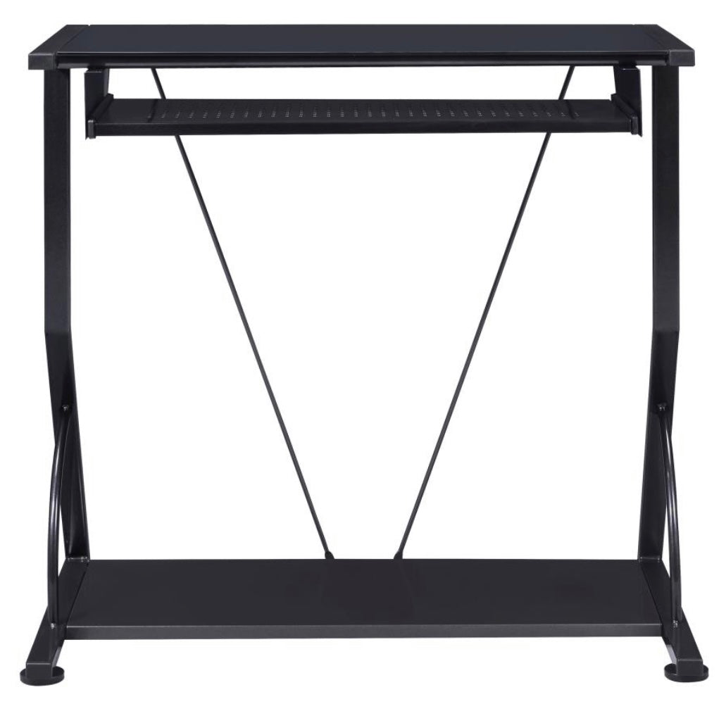 Alastair Computer Desk with Keyboard Tray Black 800217