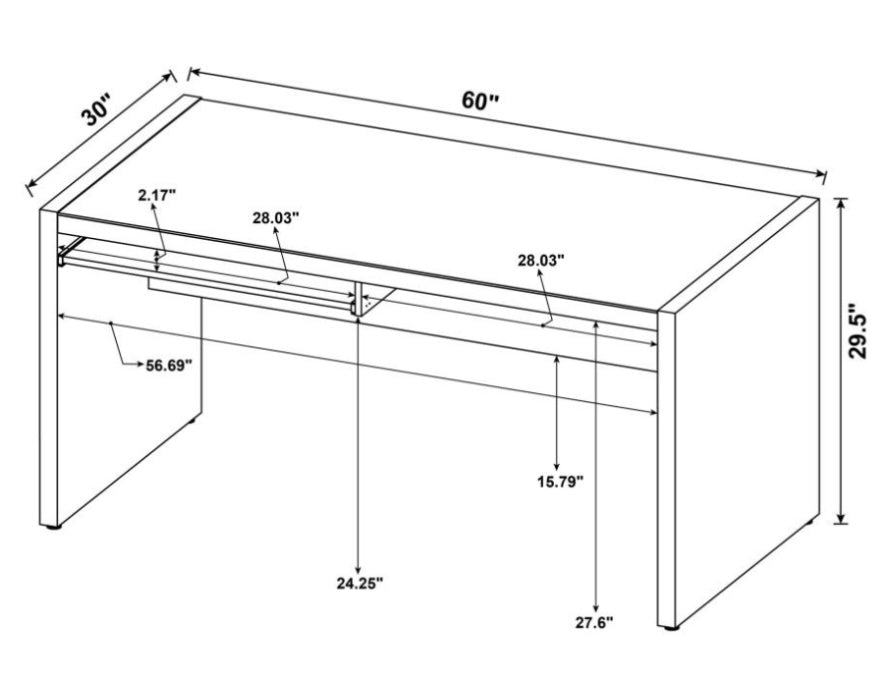 Skeena Computer Desk with Keyboard Drawer Cappuccino 800901