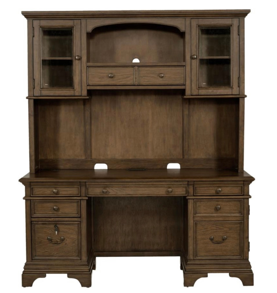Hartshill Credenza with Hutch Burnished Oak 881283