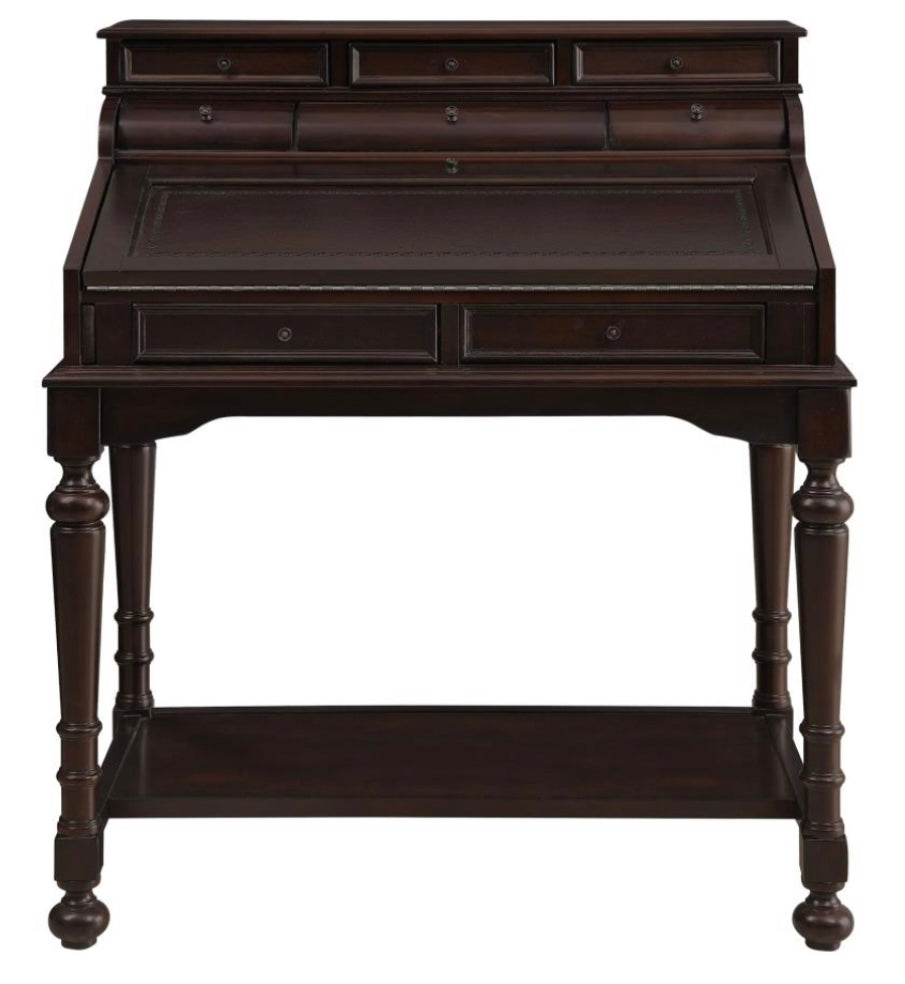 Milo 10-drawer Secretary Desk Warm Brown 800772