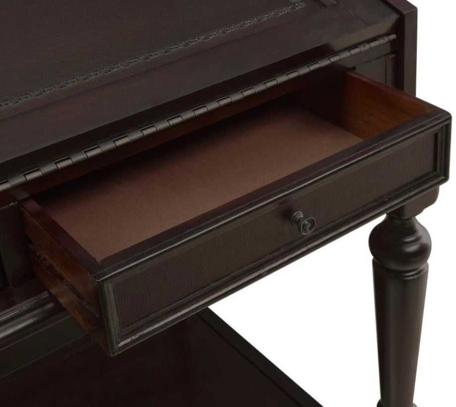Milo 10-drawer Secretary Desk Warm Brown 800772