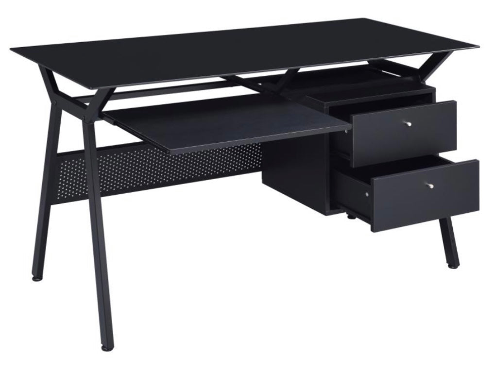 Weaving 2-drawer Computer Desk Black 800436